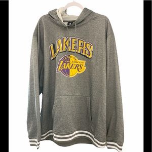 UNK Ultra Game NBA Men's Gray Soft Fleece Lakers Hoodie Sweatshirt Size XXL